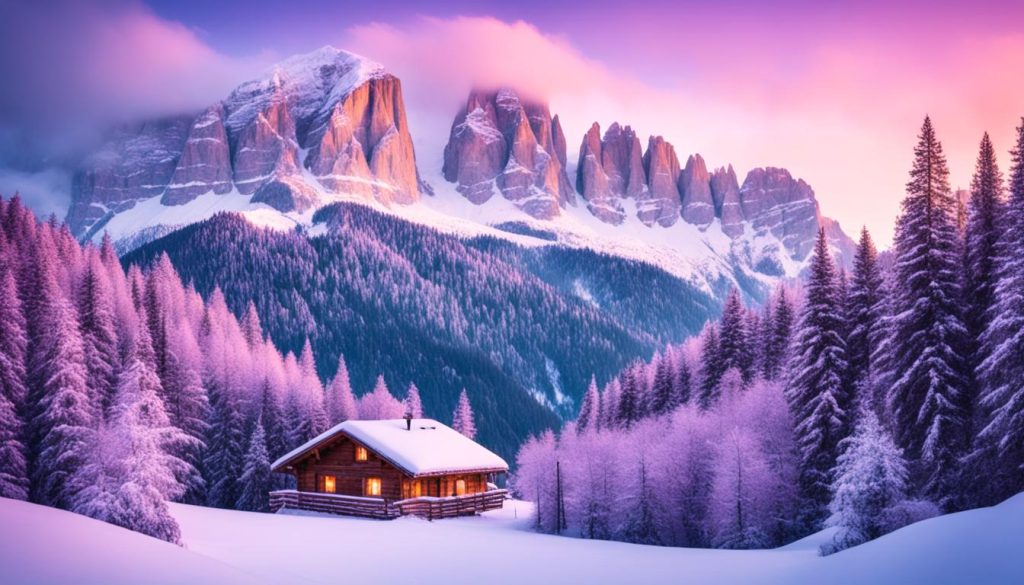 Dolomites Winter Scene