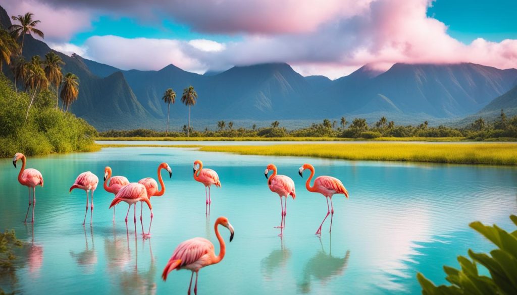 Flamingos in Mexico