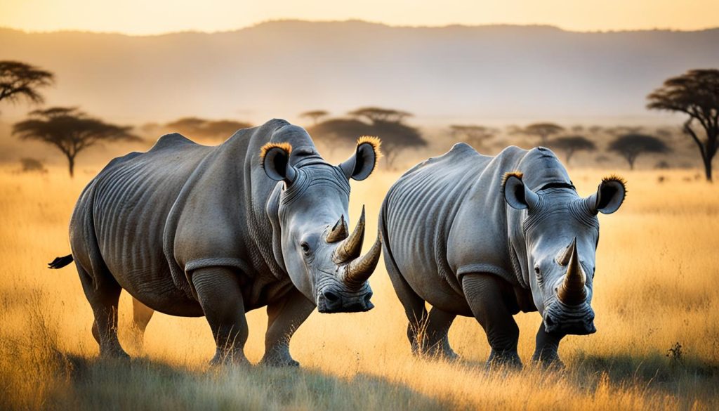 white rhinos